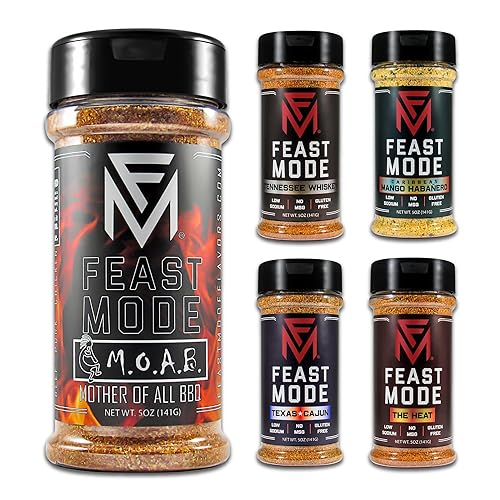 Feast Mode Flavors | Picante Pack | 5 count | 5oz seasonings | meal prep seasoning, low sodium, no msg, gluten free, low calorie, no artificial