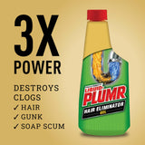 Liquid-Plumr Pro-Strength Hair Eliminator Gel Clog Remover, Hair Clog Remover and Drain Opener, Safe for All Septic Systems and Pipes, 16 fl. oz