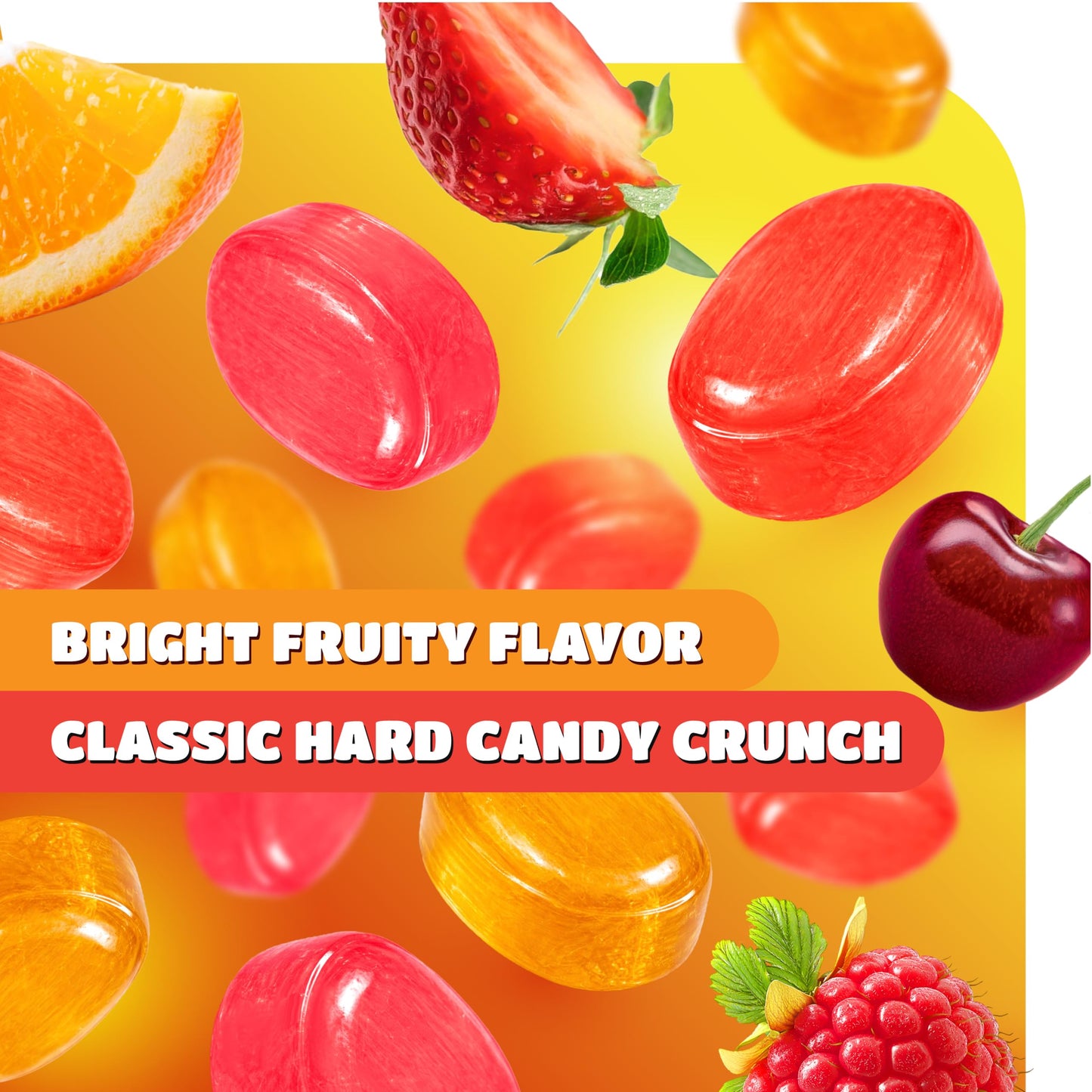 Assorted Fruit Hard Candy - 1 Pound Pack - Hard Candies Individually Wrapped - Old Fashioned Candy for Office Bowls - Strawberry, Cherry, Raspberry