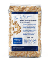 Organic Raw Cashews 2 LB Bag, Gluten-Free, Non-GMO, Vegan, Whole Raw Nuts, Unsalted, Unroasted, Crunchy & Healthy Snack, For Baking & Cooking by Jiva