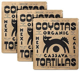 Coyotas - Organic Cassava Tortillas - Grain-Free, Gluten-Free, Non-GMO, Vegan, Paleo, Medium 6 Inch - 8 Tortillas Per Pack (3 Packs)
