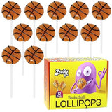 Basketball Lollipops Individually Wrapped - 12 Basketball Candy Suckers for Basketball Party Favors, Basketball Birthday, Basketball Party Supplies