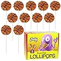 Basketball Lollipops Individually Wrapped - 12 Basketball Candy Suckers for Basketball Party Favors, Basketball Birthday, Basketball Party Supplies