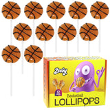 Basketball Lollipops Individually Wrapped - 12 Basketball Candy Suckers for Basketball Party Favors, Basketball Birthday, Basketball Party Supplies