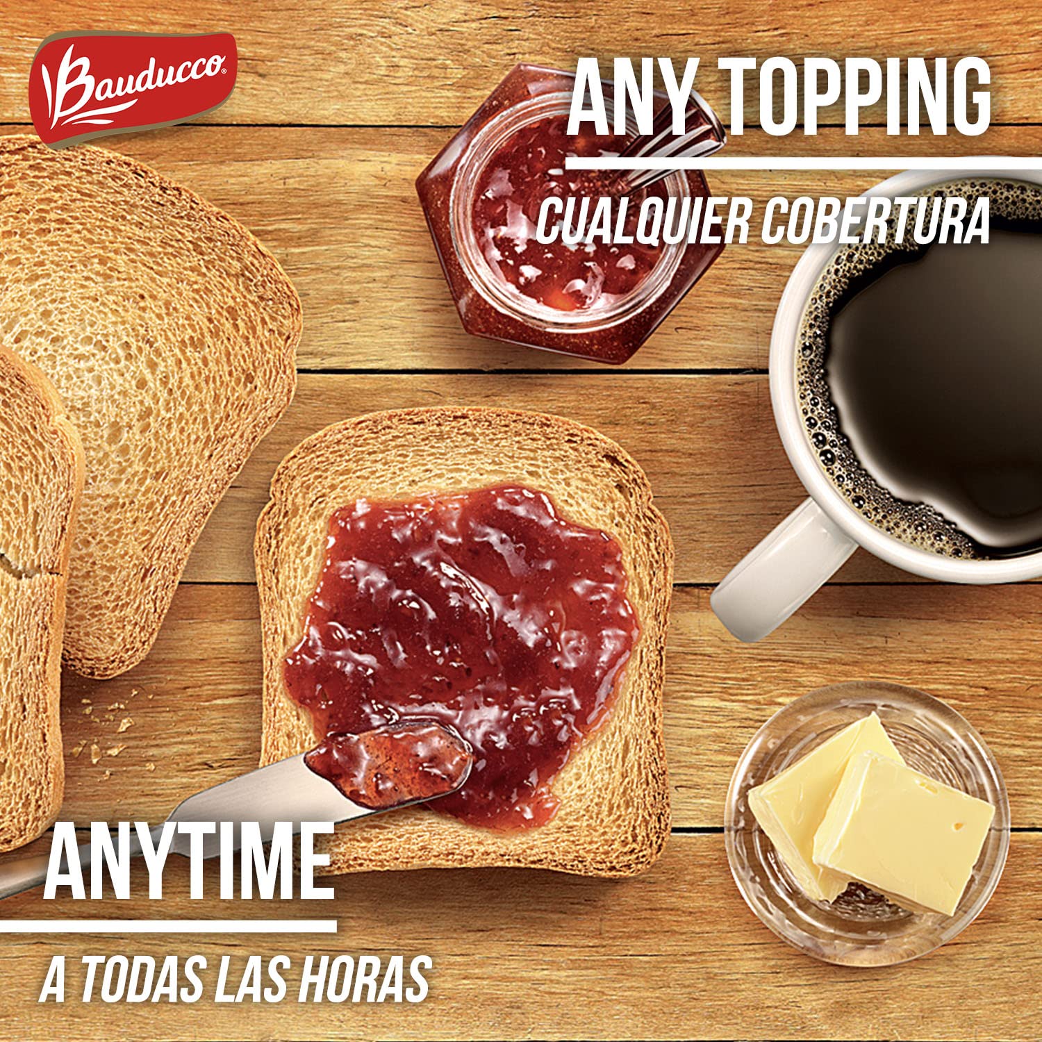 Bauducco Toast - Delicious, Light & Crispy Toasted Bread - Original & Whole Wheat - Ready-to-Eat Breakfast Toast & Sandwich Bread - No Artificial