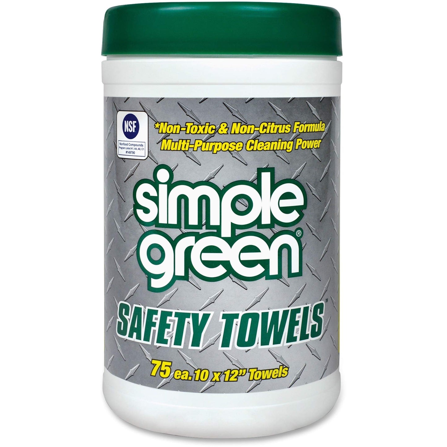 Simple Green Safety Towels, 10 x 11 3/4, 75/Canister, 1Each