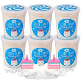 CHOCOLATE STORYBOOK Cotton Candy - Unique Idea for Holidays, Birthdays, Gag Gifts, Party Favors (Birthday Cake, 1.75 oz each, 6-Pack)