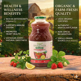 Pure Anatolia Organic Strawberry Juice Detox Blend 32 fl oz - Natural Juice with Apple, Lemon & Carrot - Organic Drink With No Preservatives and Sugar
