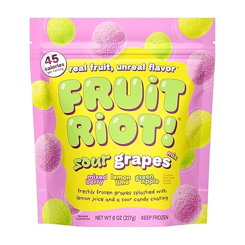 Fruit Riot Sour Candy Grapes Mix, Made with Real Fruit, 8oz, Gluten-Free