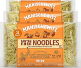 Manischewitz Gluten Free Wide Egg Noodles, (3 Pack, 12 oz each) Yolk Free, Kosher For Passover and All Year Round Use