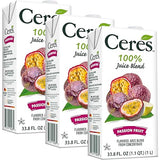 Ceres Passion Fruit Juice Blend, 3-Pack - 100% Natural, Rich in Vitamin C, No Added Sugar, Artificial Colors, or Flavors, Kosher Certified, 33.8 Oz Ea