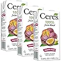 Ceres Passion Fruit Juice Blend, 3-Pack - 100% Natural, Rich in Vitamin C, No Added Sugar, Artificial Colors, or Flavors, Kosher Certified, 33.8 Oz Ea