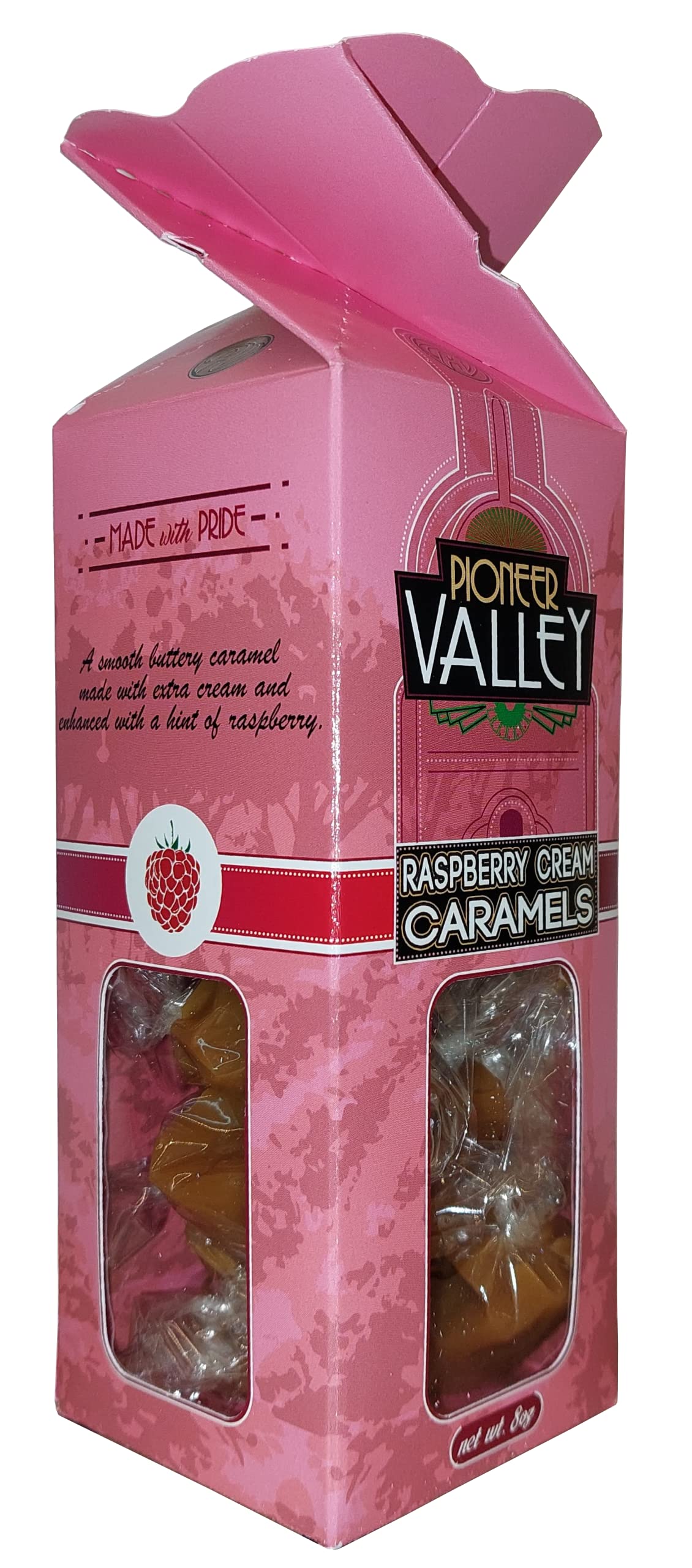 Pioneer Valley Specialty Caramels 8 oz Gift Box (Raspberry Cream)