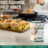 MOUNTAIN ESSENTIALS All Natural Canned Turkey 14.5 oz - 14g Protein per Serving (8 Servings per Can)- Fully Cooked, Ready to Eat Deli White Meat