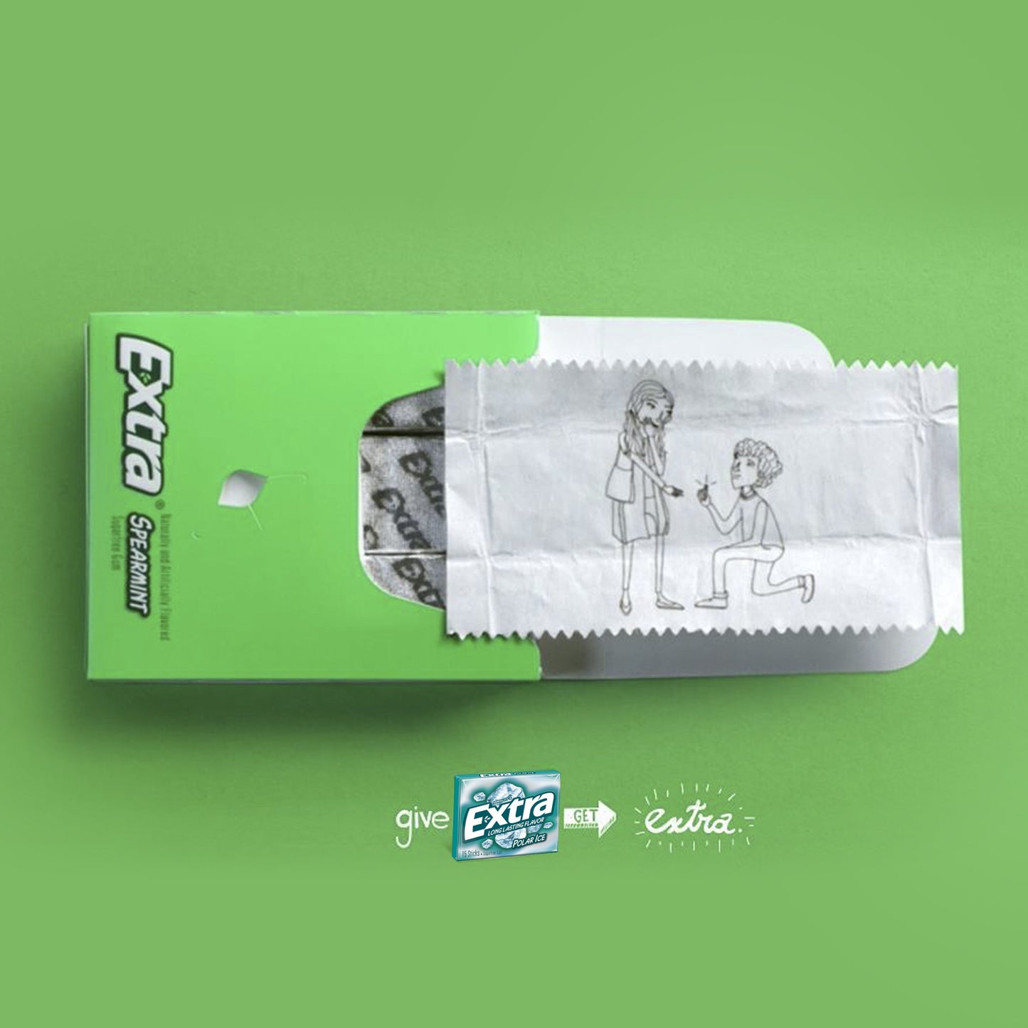 EXTRA Gum Polar Ice, Sugarfree Gum, 45 Ct, Bulk Mint Gum with Strong Mint flavor for Breath Refreshing, After Meals, Travel, and More with Long