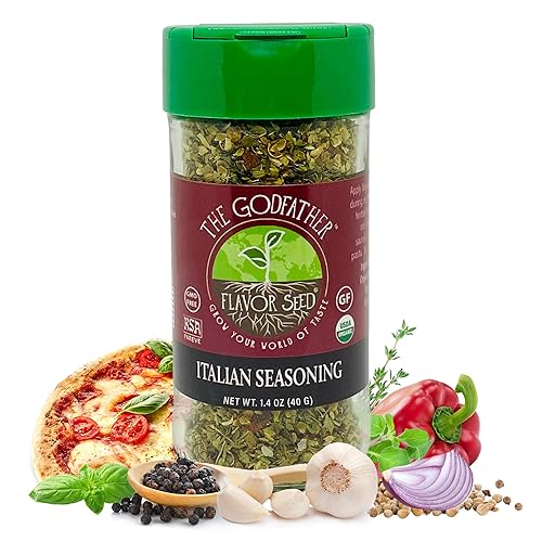 Organic Italian Seasoning, The Godfather by Flavor Seed, Mediterranean Blend of Herbs and Spices for Pasta Salad, Tomato Sauces, Pizza Toppings