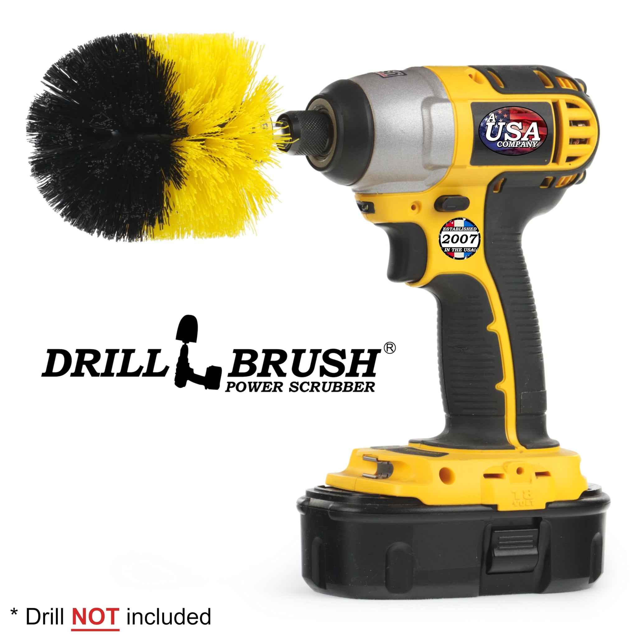 Drill Brush - Bathroom Cleaning Accessories - Shower Cleaner Brush - Scrub Brush - Bath Mat - Bathtub Brush - Sink Brush - Toilet Scrubbing Brush