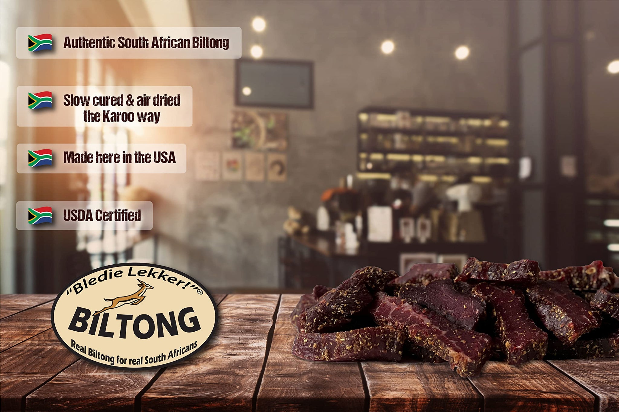 Bledie Lekker® Biltong Chunks One Pound Resealable Bag - 16oz