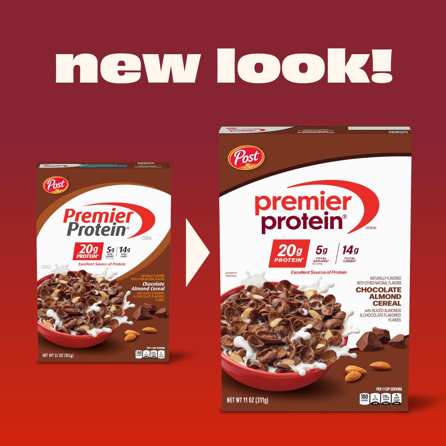 Premier Protein Chocolate Almond Cereal with Sliced Almonds, 30 oz Box