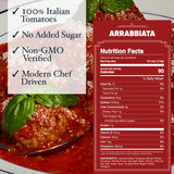 Carbone Arrabbiata Pasta Sauce | Tomato Sauce Made with Fresh & All-Natural Ingredients | Non GMO, Vegan, Gluten Free, Low Carb Pasta Sauce, 24 Fl Oz