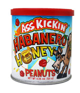 ASS KICKIN' Roasted Spicy Hot Peanuts - 4.25 oz - Ultimate Spicy Gourmet Gift Peanuts - Try if you dare! (Habanero Honey)