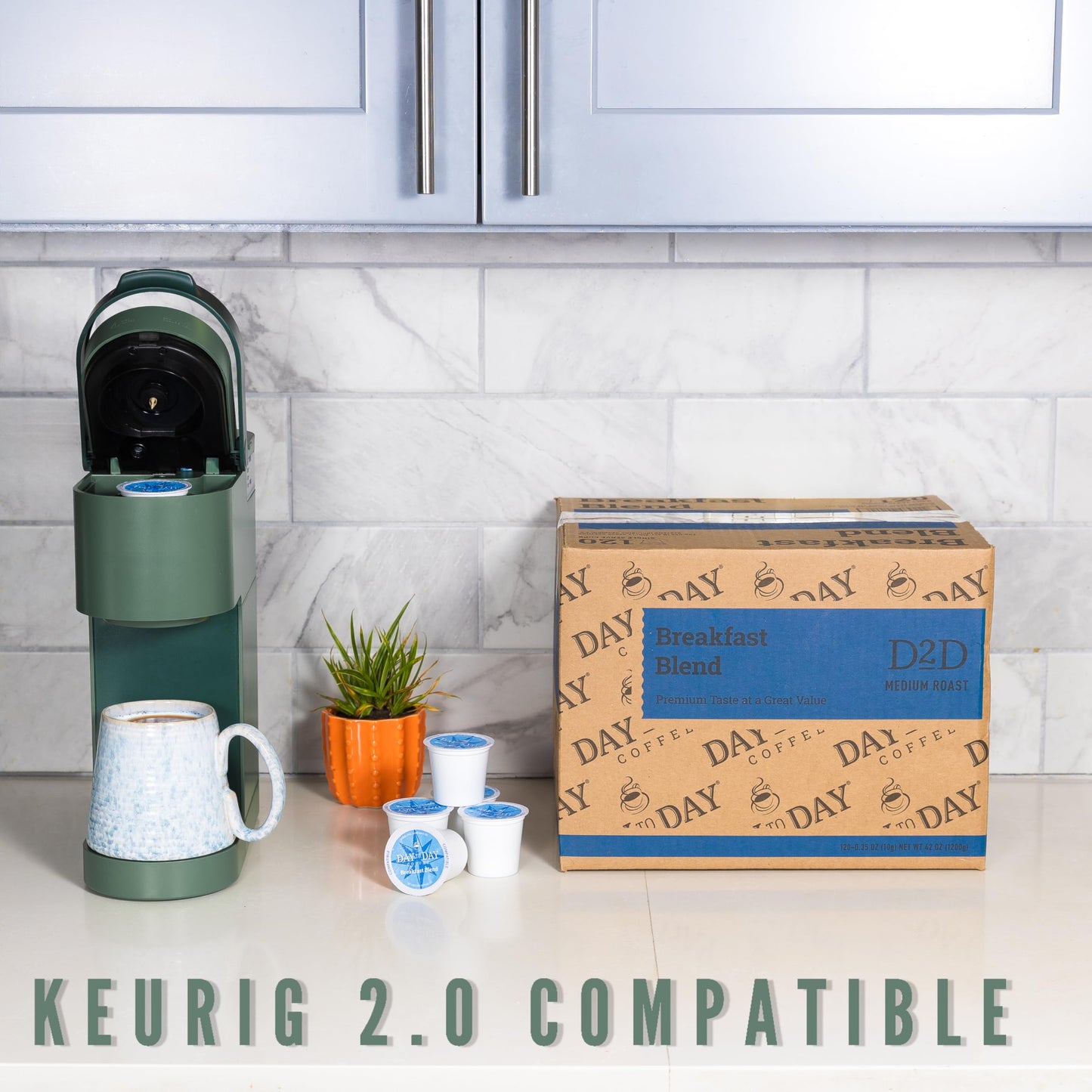 Day To Day Coffee Breakfast Blend Medium Roast Coffee Pods, 120 Count, Compatible with Keurig K-Cup Brewers, Perfect Wake-Up Coffee