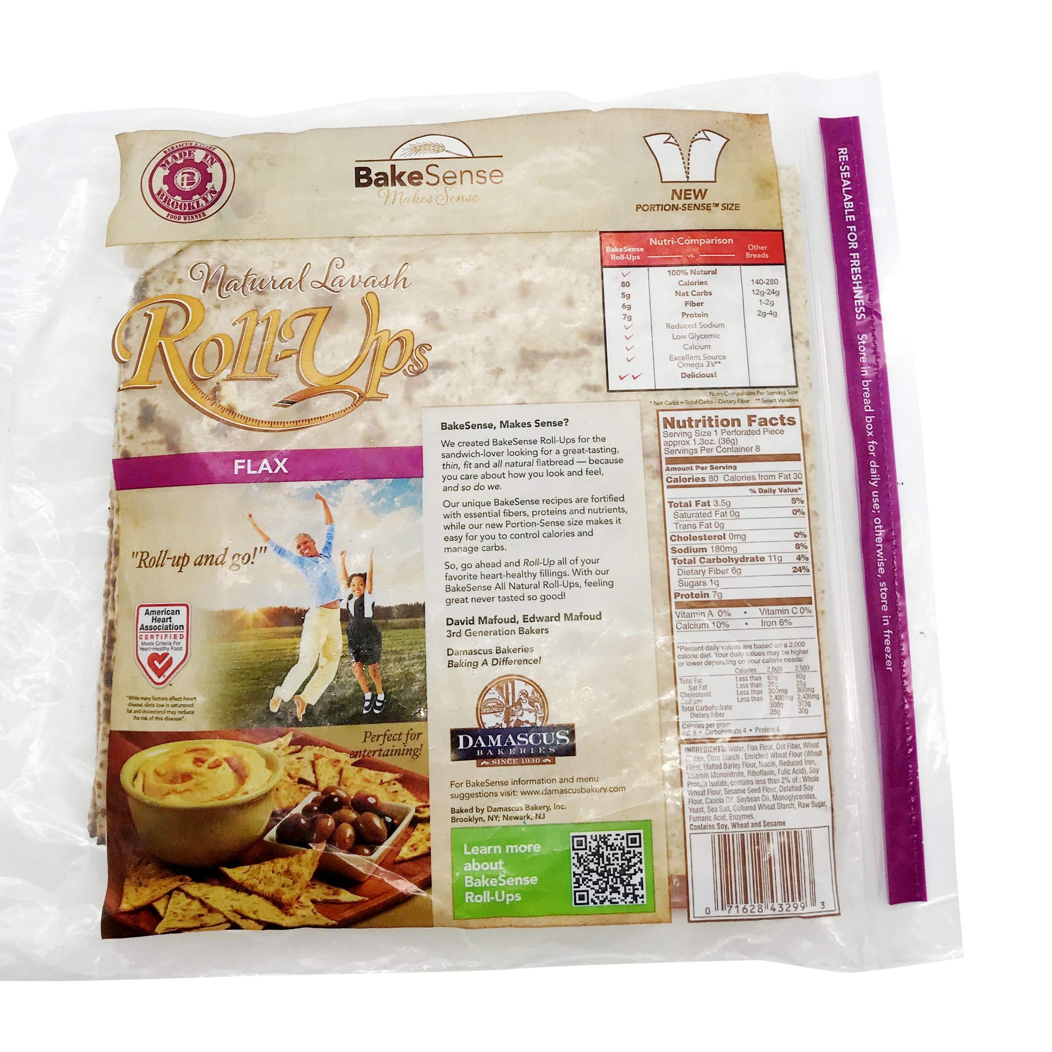 DAMASCUS BAKERIES Ups Fiber Fit Flax Roll, 10.4 OZ