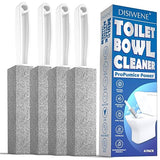 DISIWENE Pumice Cleaning Stone with Handle Toilet Bowl Cleaner Hard Water Ring Remover for Bath/Pool/Kitchen/Household Cleaning (4, 4 Pack