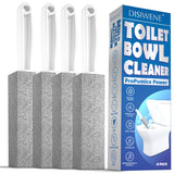 DISIWENE Pumice Cleaning Stone with Handle Toilet Bowl Cleaner Hard Water Ring Remover for Bath/Pool/Kitchen/Household Cleaning (4, 4 Pack