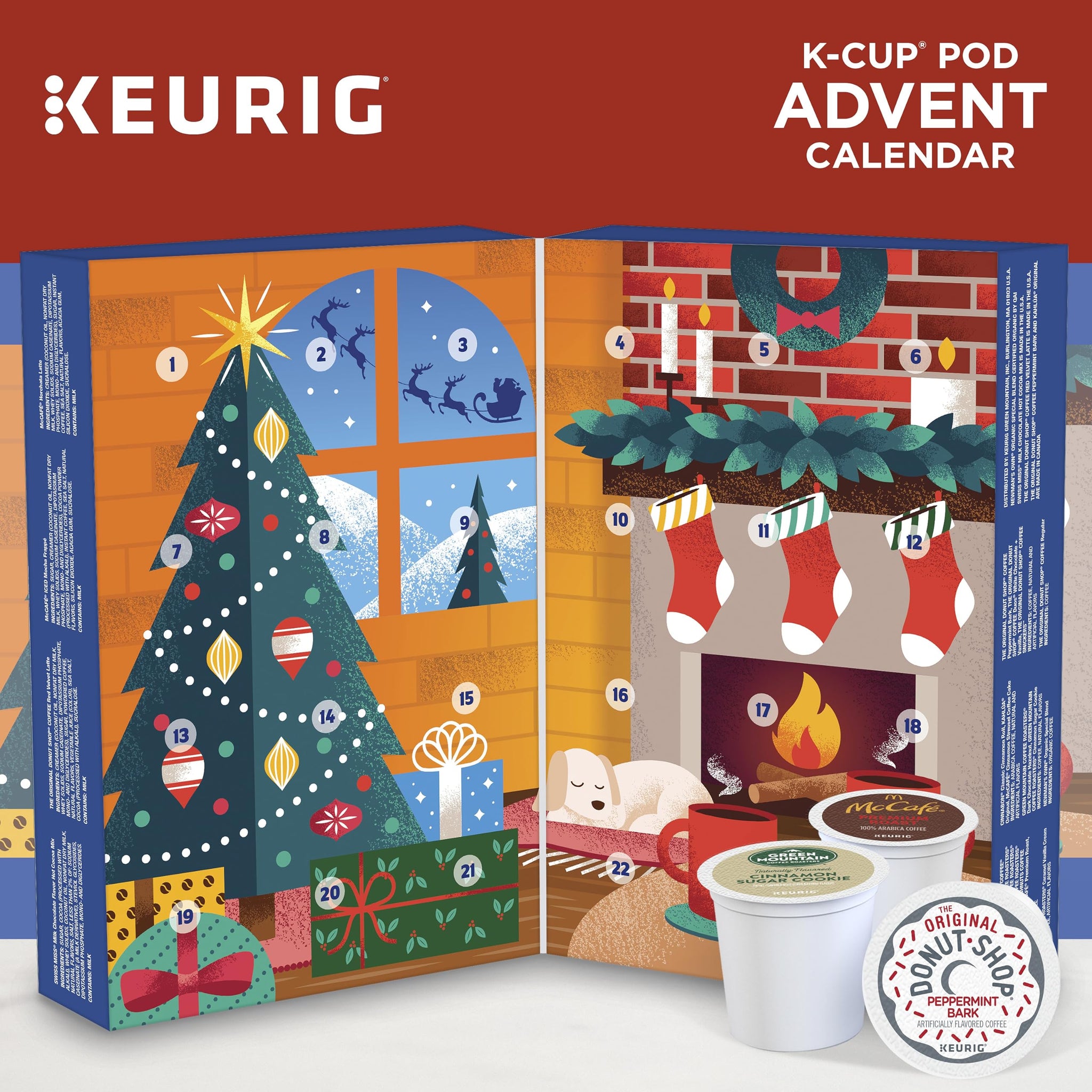 Keurig Advent Calendar Variety Pack, Single Serve K-Cup Pods, 24 Count