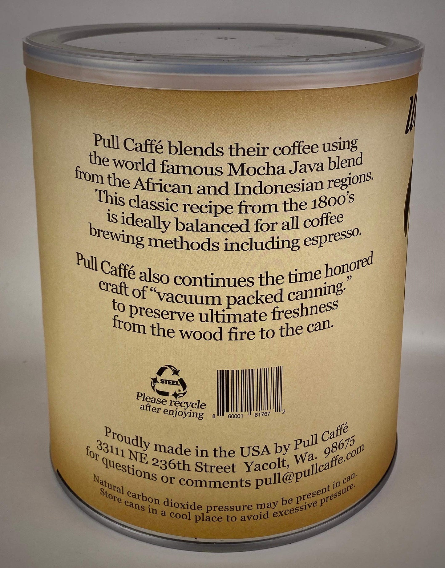 Pull Caffe Wood Roasted Coffee Med Dark 2 lbs