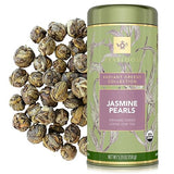 Teabloom Organic Green Tea, Jasmine Pearls Loose Leaf Tea, Captivating and Aromatic Jasmine Tea, USDA Certified Organic and Kosher, 5.29 oz/150 g