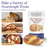 San Francisco Sourdough Starter Culture- 100+ Year Old Dehydrated Heirloom Style Sourdough Starter Kit for Sourdough Bread, Pizza, Buns, Pancakes