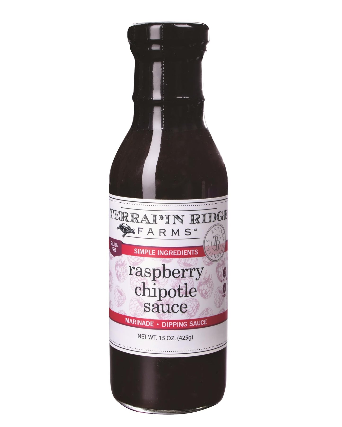 Terrapin Ridge Farms Raspberry Chipotle Sauce - Smokey & Sweet Condiment for Appetizers, Cheese & Charcuterie Boards, Gluten Free, Vegan - 15 fl oz