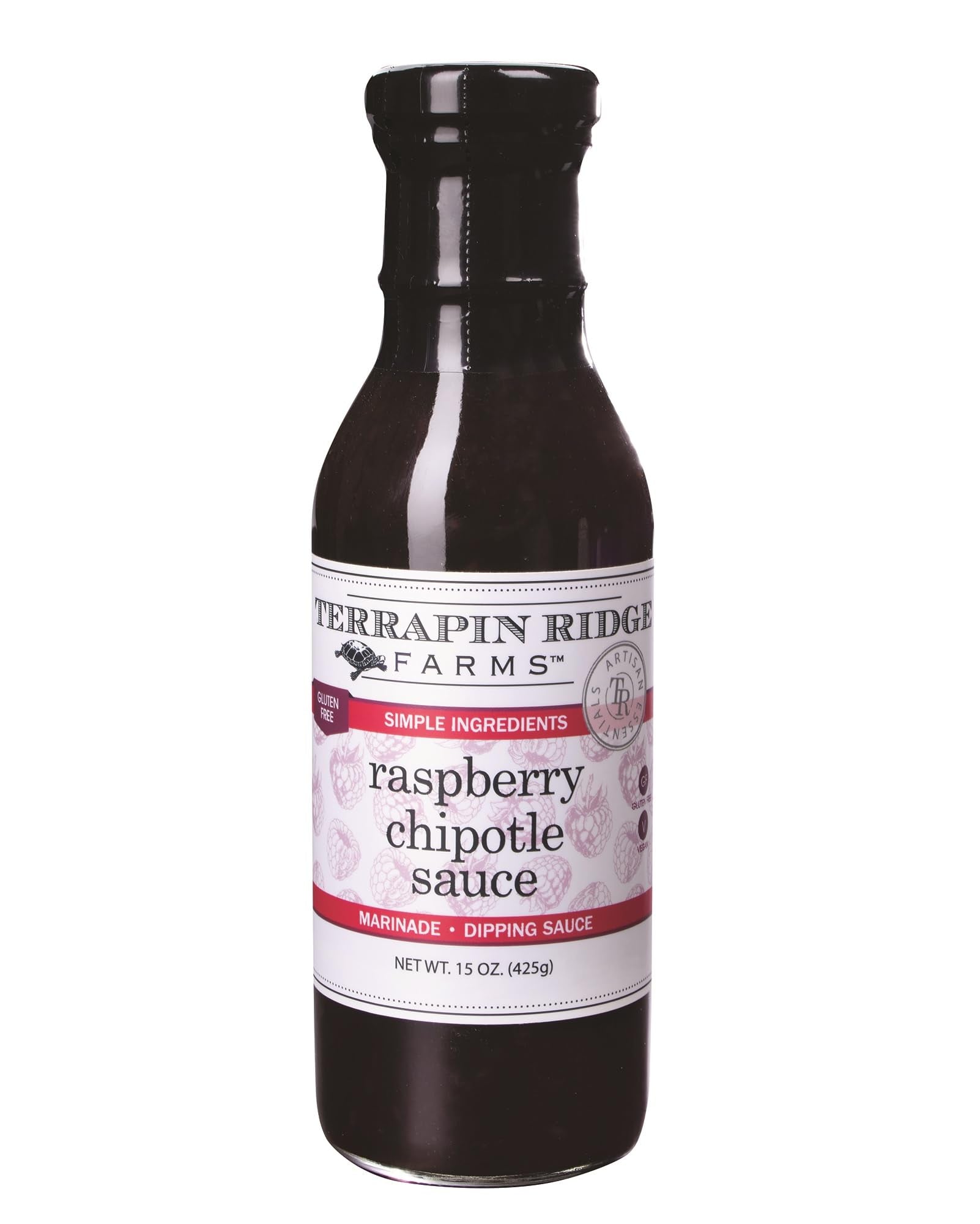 Terrapin Ridge Farms Raspberry Chipotle Sauce - Smokey & Sweet Condiment for Appetizers, Cheese & Charcuterie Boards, Gluten Free, Vegan - 15 fl oz