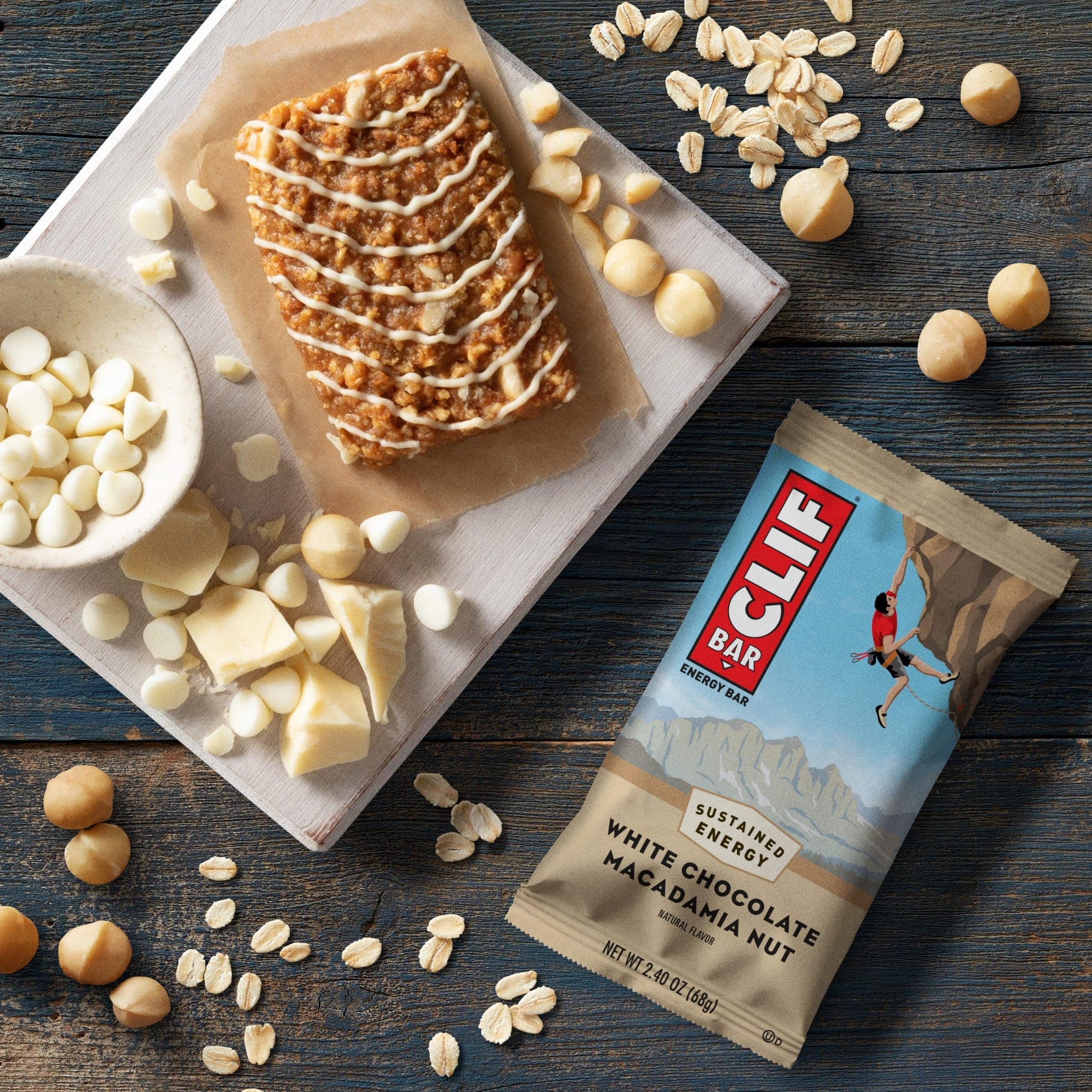 CLIF BAR - White Chocolate Macadamia Nut Flavor - Made with Organic Oats - Energy Bars - Non-GMO - Plant Based Protein Bars (1 Count)