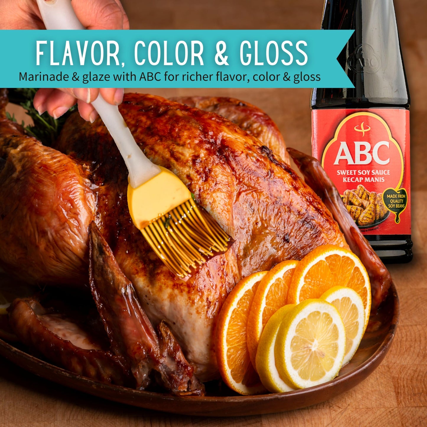 ABC Sweet Soy, Black Dark Marinade, 20.3 Oz, Savory Sauce, Dip, Stir-fry, Glaze, Vegan, No MSG, Plant-based, Halal, Umami Flavor, Indonesian Kecap