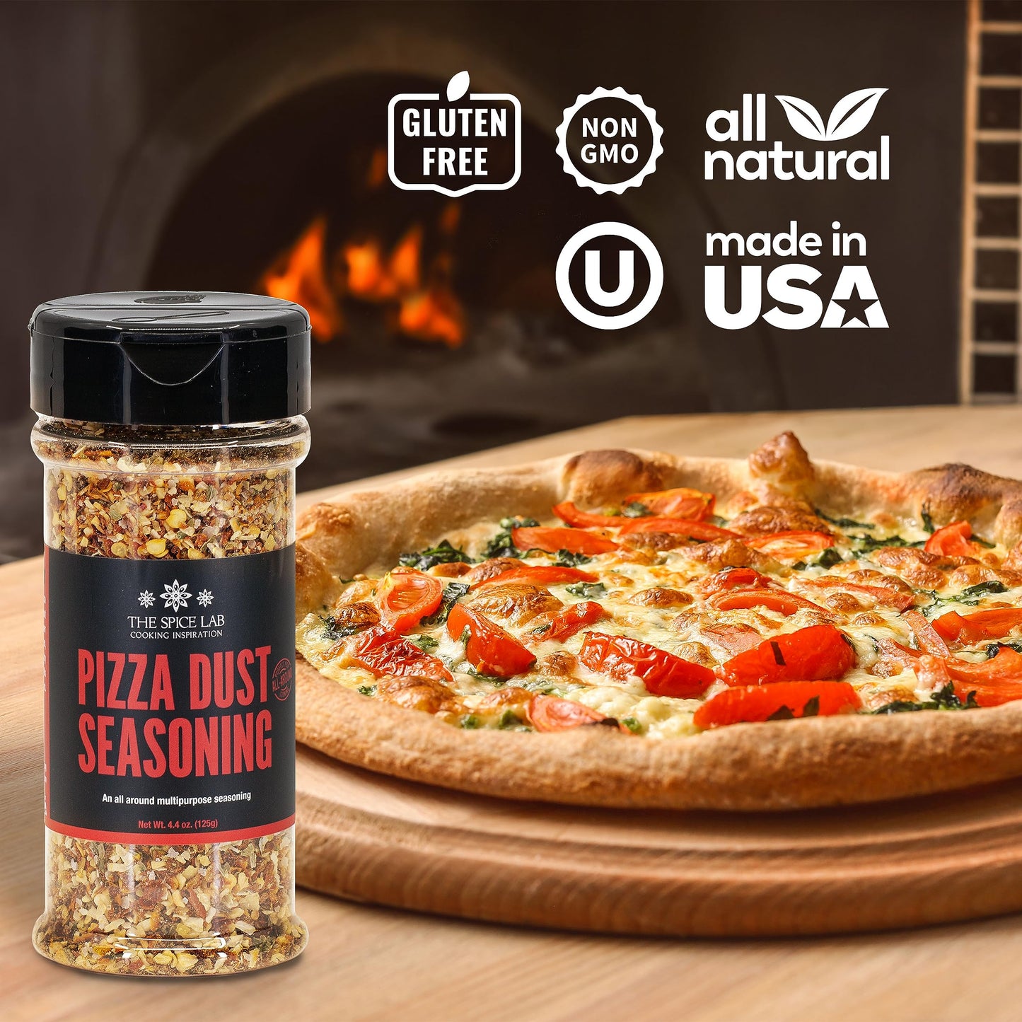 The Spice Lab Pizza Dust Seasoning - Italian Seasoning - Shaker - With Fennel Seeds, Parsley,Chili And Tomato Flakes - Elevate Your Dishes