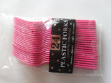 Amscan Party Supplies Premium Plastic Forks , Magenta, 8.7 x 4.3 x 1 inches, 20ct