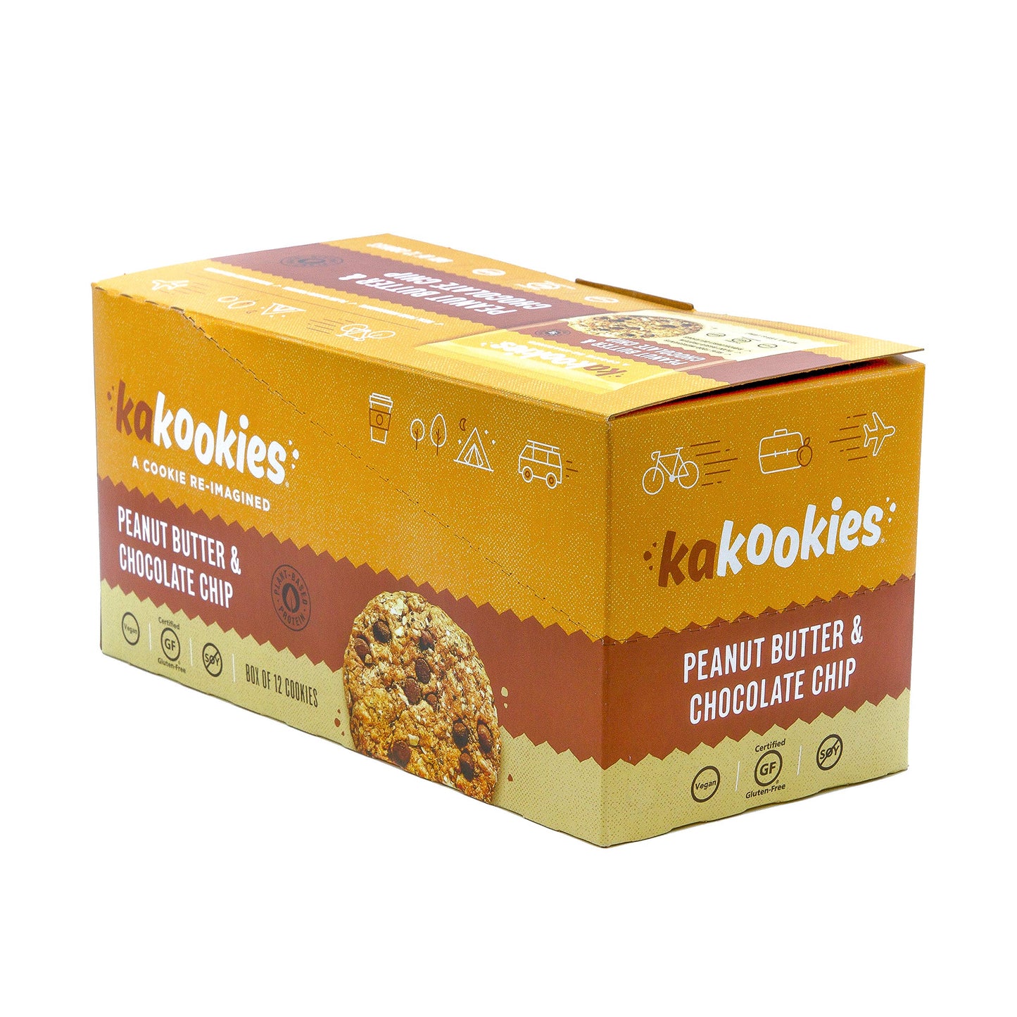 Kakookies A Cookie Re-Imagined, Peanut Butter (Box of 12 Cookies), Soft-Baked, Plant-Based, Dairy Free, Gluten Free, Vegan