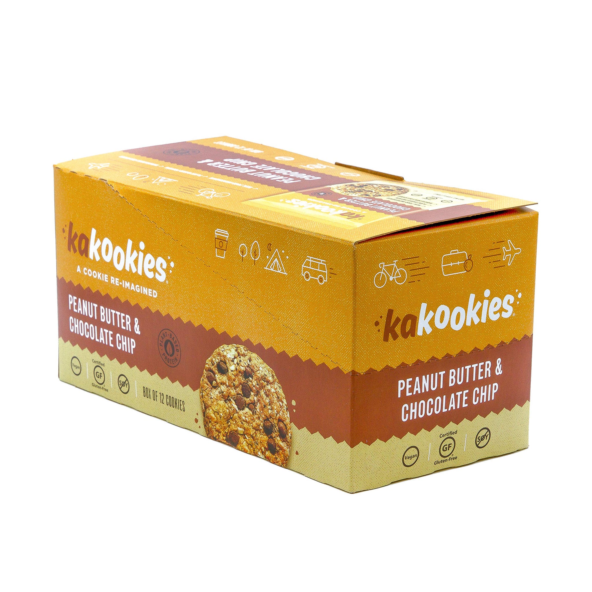 Kakookies A Cookie Re-Imagined, Peanut Butter (Box of 12 Cookies), Soft-Baked, Plant-Based, Dairy Free, Gluten Free, Vegan