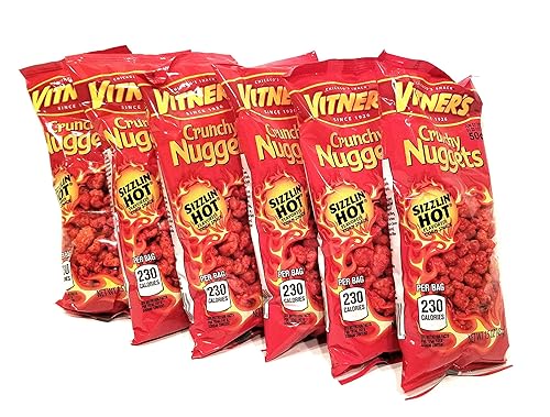 Vitner's Sizzlin' Hot Cheese Crunchy Nuggets 6 Pack 1.05 oz Bags A Chicago Original