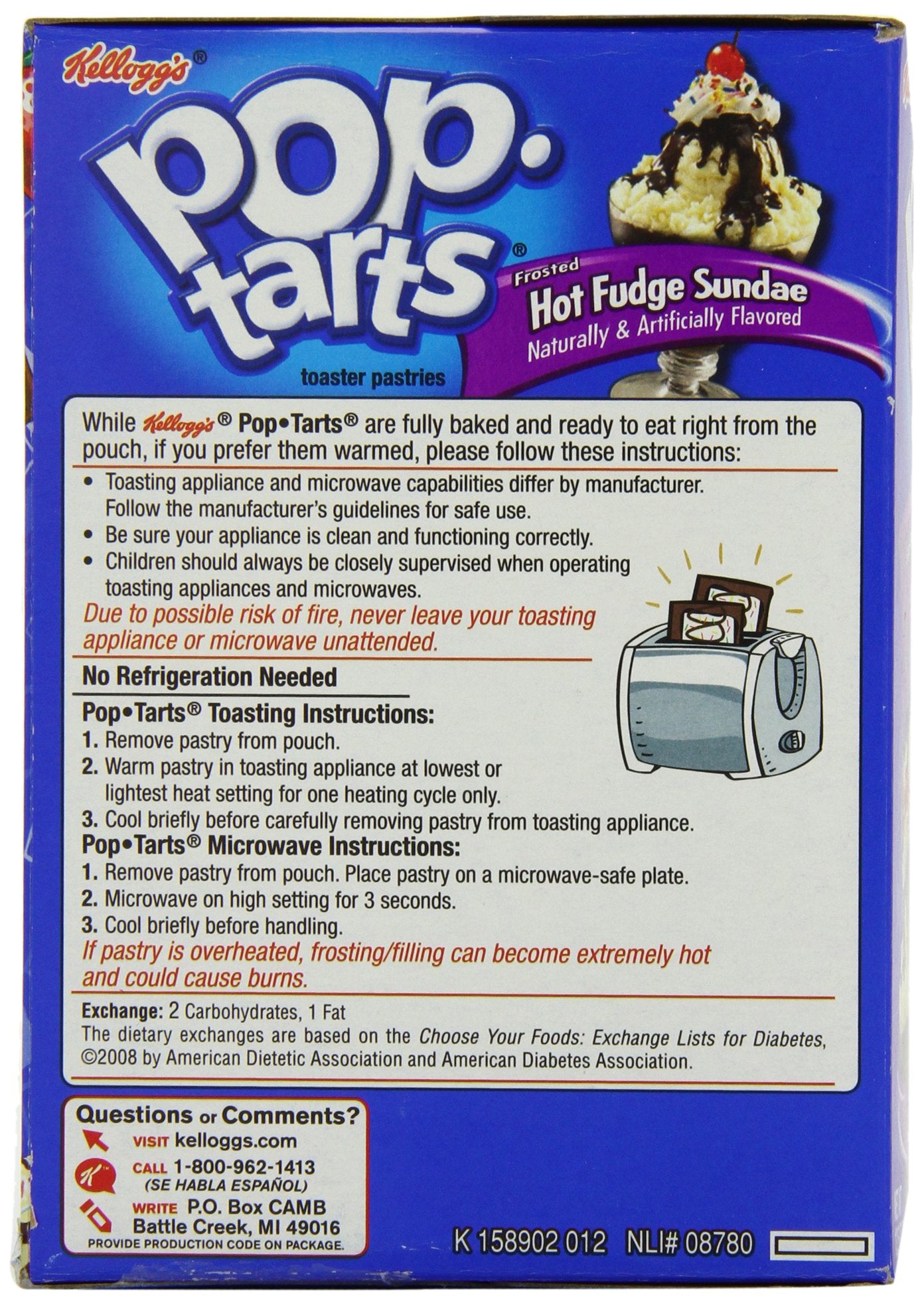 Pop Tarts Ice Cream Shoppe Hot Fudge Sundae Toaster Pastry - 8 per pack -- 24 packs per case._AB