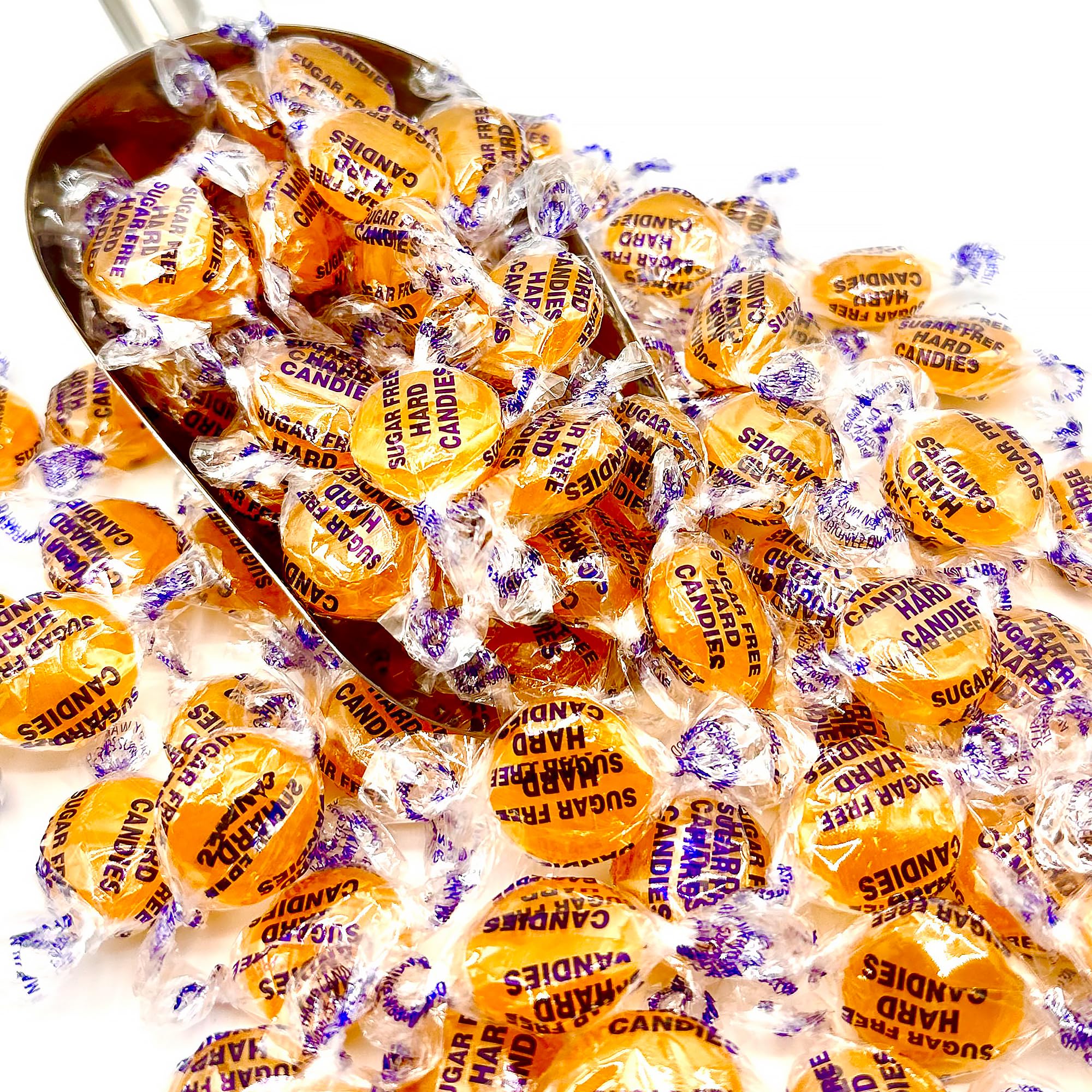 Sugar Free Butterscotch Hard Candy Arcor - 2LB Bag (About 150 Pieces) Of Individually Wrapped Sugar Free Butterscotch Buttons, Butter Scotch Bulk