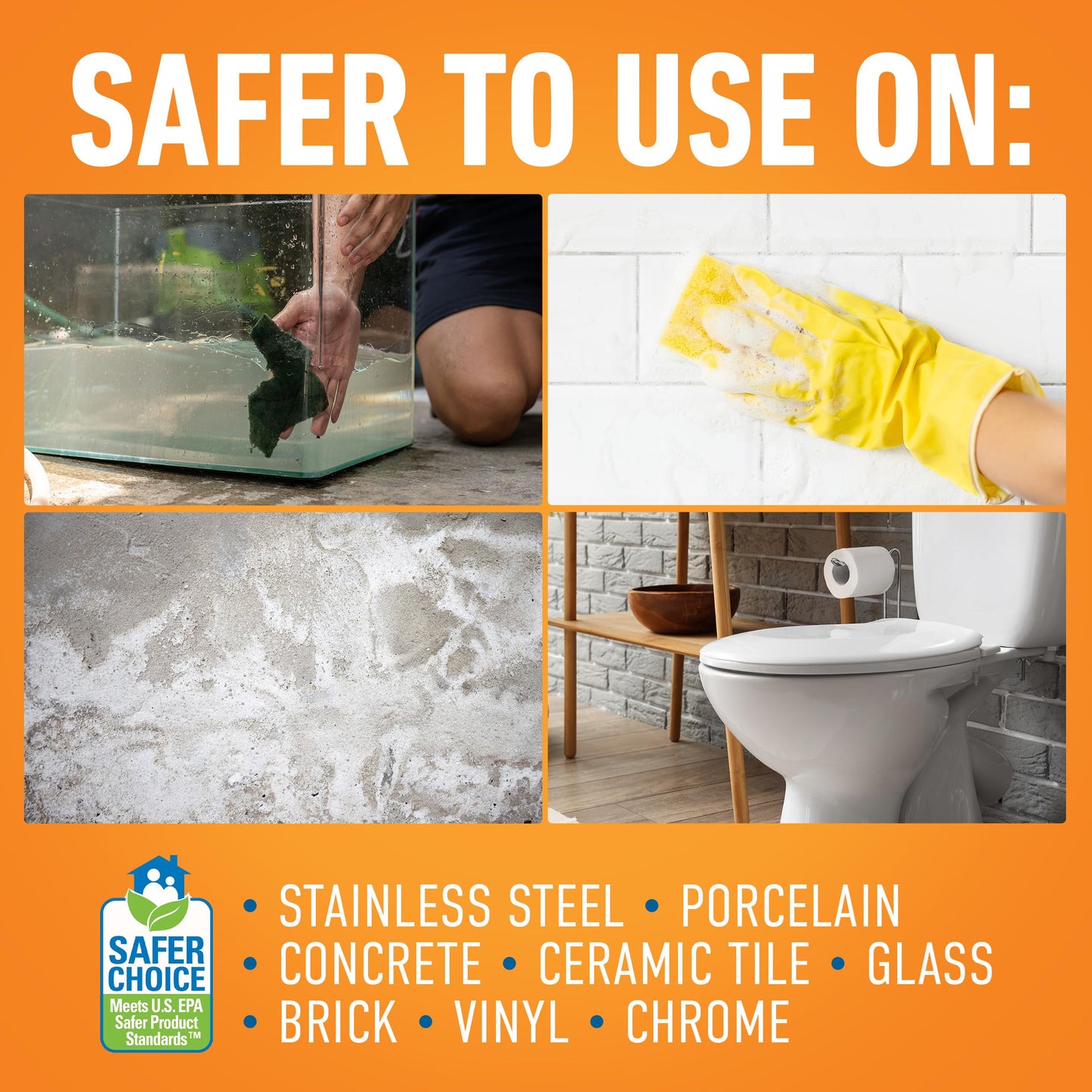 CLR Brands Calcium, Lime & Rust Remover with Cling, 22 oz. Spray Bottle, Adheres to Hard-to-Reach Surfaces, Blasts Calcium, Dissolves Lime Deposits