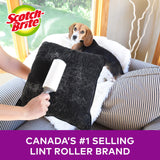 werpower Scotch-Brite Lint Roller, 50 Percent Stickier, 1 Roller with 48 Sheets, Refillable Lint Brush
