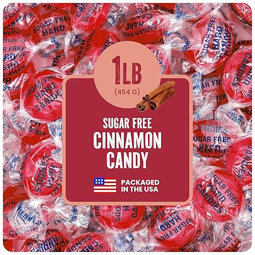 Cambie Sugar Free Hard Candy, 1 lb of Sugar Free Candy Individually Wrapped, Cinnamon