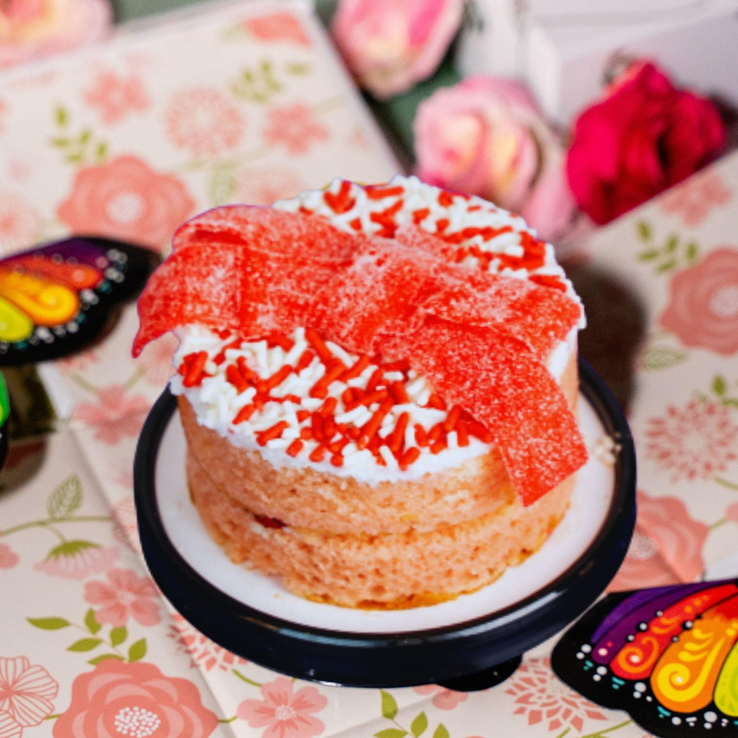 Blossom Explosion Box, Ready to Gift, No Assembly Required with Flower Shower & Flying Butterfly Surprise by Send A Cake - Gift for Women, Men