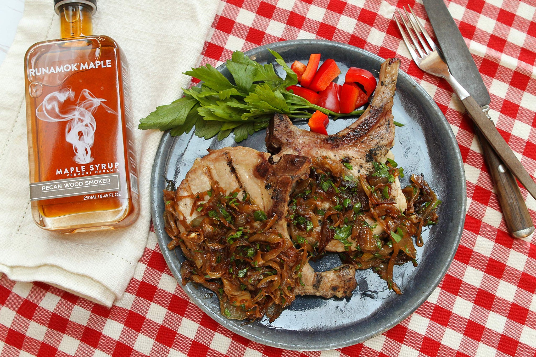 Runamok Pecan Wood Smoked Maple Syrup Organic - Authentic & Real Vermont Maple Syrup | Pure Strong Flavor | Great for BBQ, Broiled Salmon