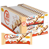 Kinder Bueno White Chocolate Bars with Hazelnut Filling, 30 Packs of 2, Bulk Chocolate Candy Bars for Game Day, Football Party Supplies, Snacks